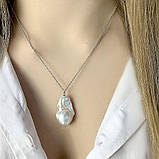 Срібне кольє Proba з натуральними перлами барочним 61.2ct, вага виробу 11,15 г (2068907) 500 розмір, фото 3