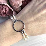 Срібний браслет Proba з натуральними перлами барочним, вага виробу 8,18 г (2069997) 1720 розмір, фото 3