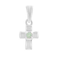 Срібний хрестик Proba зі смарагдом 0.041ct (2151678)