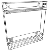 Карго GIFF Т2 фасад 200 бокове кріплення  хром (2 полиці) без дотягу