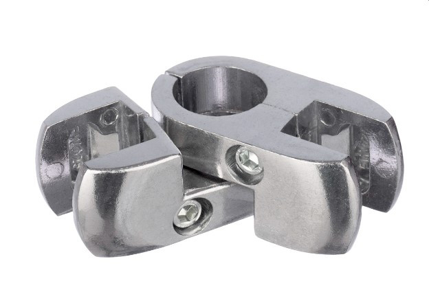 R-52 Муфта для скла і панелі петельна GIFF хром, фото 1