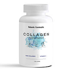 Колаген морський з вітаміном С для суглобів 1400 мг. Bionic Formula шкіри нігтів та волосся 120 капсул