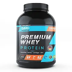 Протеїн Premium Whey GARO Nutrition сироватковий білковий коктейль для росту м'язів 1000 г. чистий Ірис-карамель