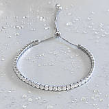 Срібний браслет Proba з фіанітами, вага виробу 7,06 гр (2153771) adjustable розмір, фото 2