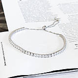 Срібний браслет Proba з фіанітами, вага виробу 7,06 гр (2153771) adjustable розмір, фото 5