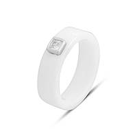 Срібне кільце Proba з керамікою, вага виробу 5,31 г (2154372) 17 розмір