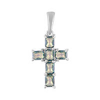 Срібний хрестик Proba з містик топазом 2.05ct (2085041)