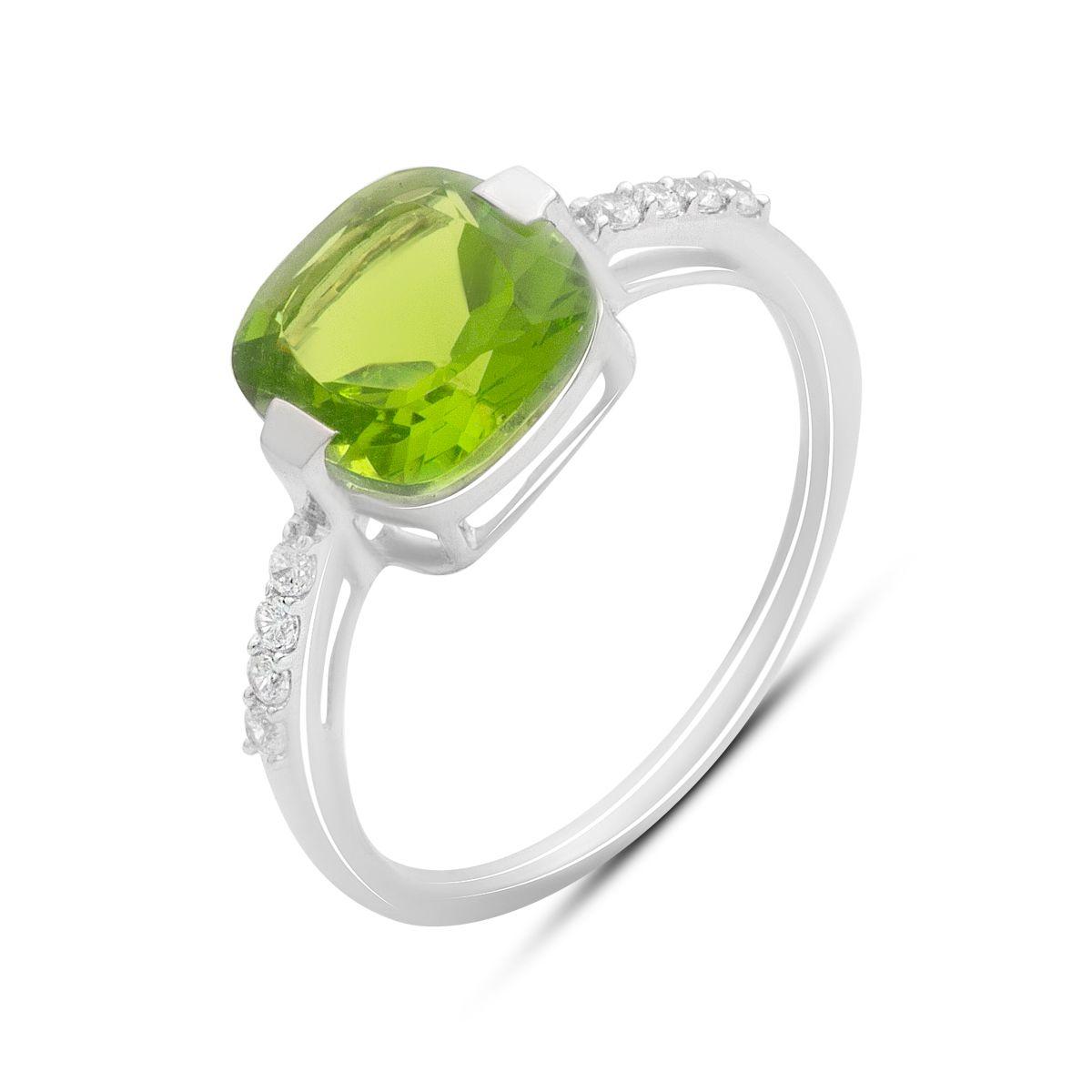 Срібне кільце Proba з хризолітом 2.47ct, вага виробу 2,17 г (60002165) 17.5 розмір, фото 1