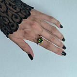 Срібне кільце Proba з хризолітом 2.47ct, вага виробу 2,17 г (60002165) 17.5 розмір, фото 6