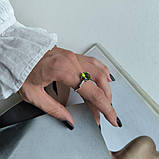 Срібне кільце Proba з хризолітом 2.47ct, вага виробу 2,17 г (60002165) 17.5 розмір, фото 7