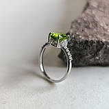 Срібне кільце Proba з хризолітом, вага виробу 1,91 гр (60002176) 18 розмір, фото 2