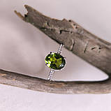 Срібне кільце Proba з хризолітом, вага виробу 1,91 гр (60002176) 18 розмір, фото 3