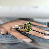 Срібне кільце Proba з хризолітом, вага виробу 1,91 гр (60002176) 18 розмір, фото 5