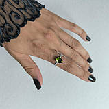 Срібне кільце Proba з хризолітом, вага виробу 1,91 гр (60002176) 18 розмір, фото 6