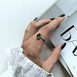 Срібне кільце Proba з хризолітом, вага виробу 1,91 гр (60002176) 18 розмір, фото 7