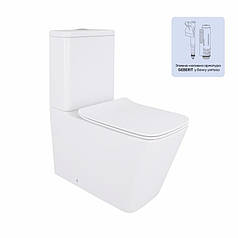 Унітаз-компакт Qtap Crow безобідковий з сідінням Soft-close QT05222170W