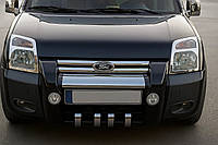 Накладки на Фары (2 шт, Нержавейка) для Ford Connect 2006-2009 гг