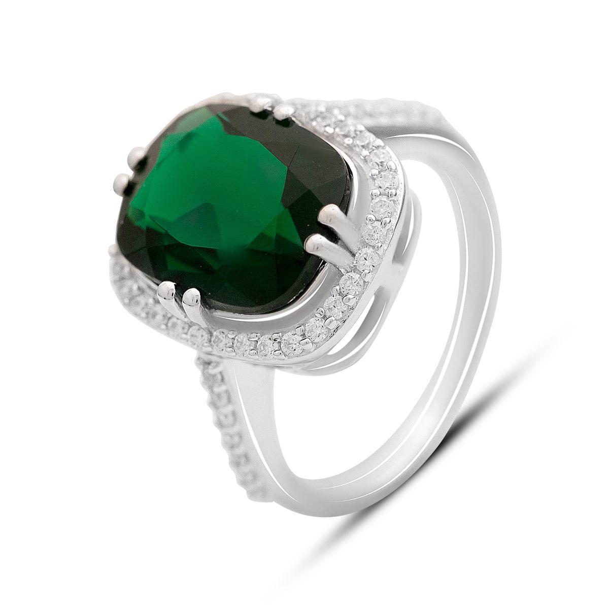 Срібне кільце Proba зі смарагдом nano 5.234ct, вага виробу 4,63 г (2159681) 18 розмір, фото 1