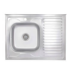 Кухонна мийка Brinex 6080-L 0,6 мм Satin (BRIN6080LSAT06)