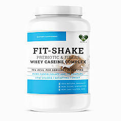Протеїн казеїновий комплексний з колагеном л карнітин клітковина FitShake для схуднення 1200 г. молочний шоколад