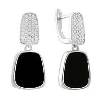Срібні сережки Proba з натуральним оніксом (60002112)