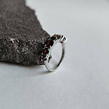 Срібне кільце Proba з натуральним гранатом 2.925ct, вага виробу 2,92 г (2181316) 17 розмір, фото 2