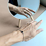 Срібний браслет Proba з натуральним оніксом, фіанітами, вага виробу 2,32 г (2160281) 1720 розмір, фото 4