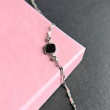 Срібний браслет Proba з натуральним оніксом, фіанітами, вага виробу 2,32 г (2160281) 1720 розмір, фото 6