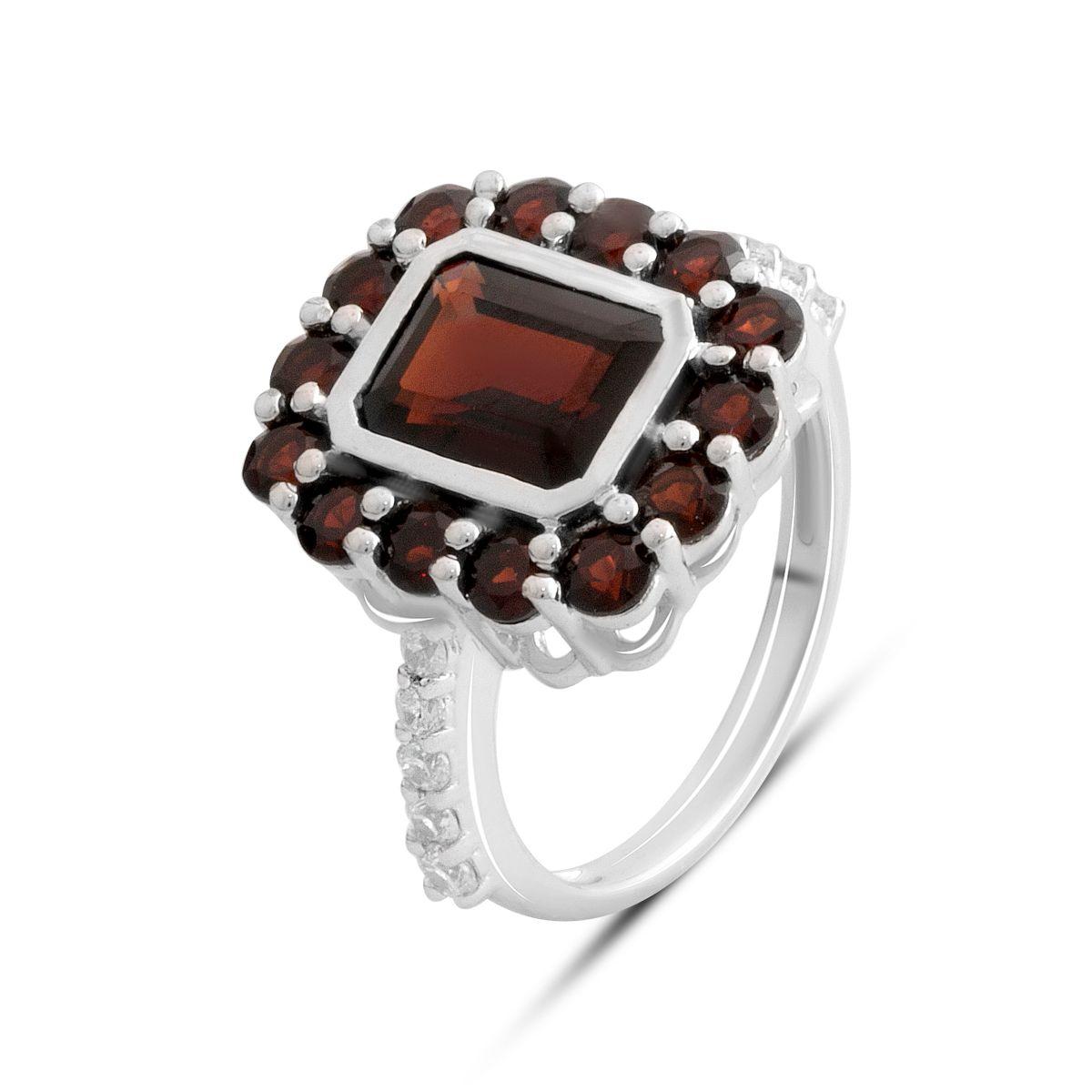 Срібне кільце Proba з натуральним гранатом 5.492ct, вага виробу 5,68 г (2181378) 18 розмір, фото 1
