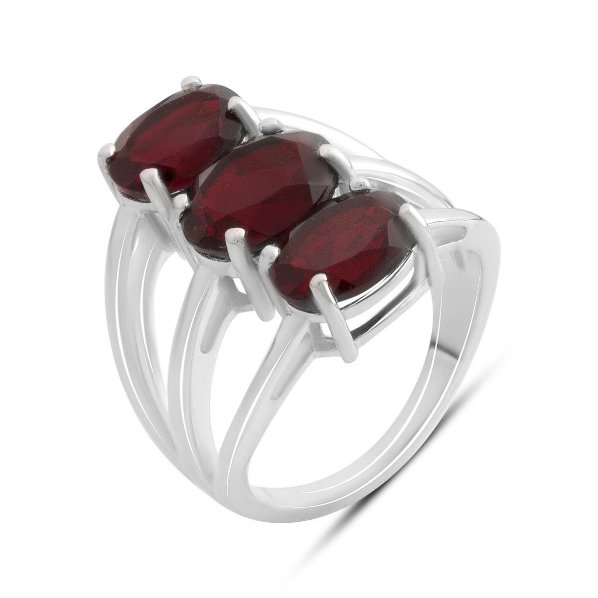 Срібне кільце Proba з натуральним гранатом 5.317ct, вага виробу 7,78 г (2181453) 18.5 розмір, фото 1