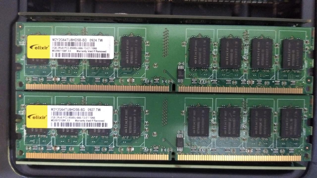 4GB (2х2Gb)  DDR2 1066MHz CL5 (знижені таймінги)комплект  Elixir  RAM PC2 8500U (Intel/AMD) з LED підсвіткою, фото 1