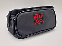 Сумка бананка Hugo Boss чорна текстильна