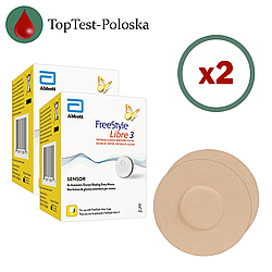 Сенсор FreeStyle Libre 3 (Фристайл Либре 3) 2 уп. и 2 тейпа в комплекте