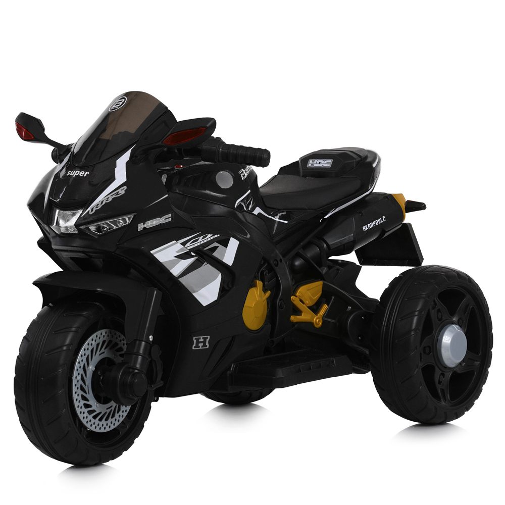 Електромотоцикл триколісний дитячий Bambi (мотор 2*35W, аккум.1*12V4,5AH, EVA) M 6220ELR-2 Чорний