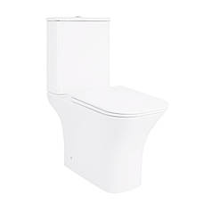 Унітаз-компакт Qtap Presto Quadro безободковий з сидінням Soft-close QT24221215AW