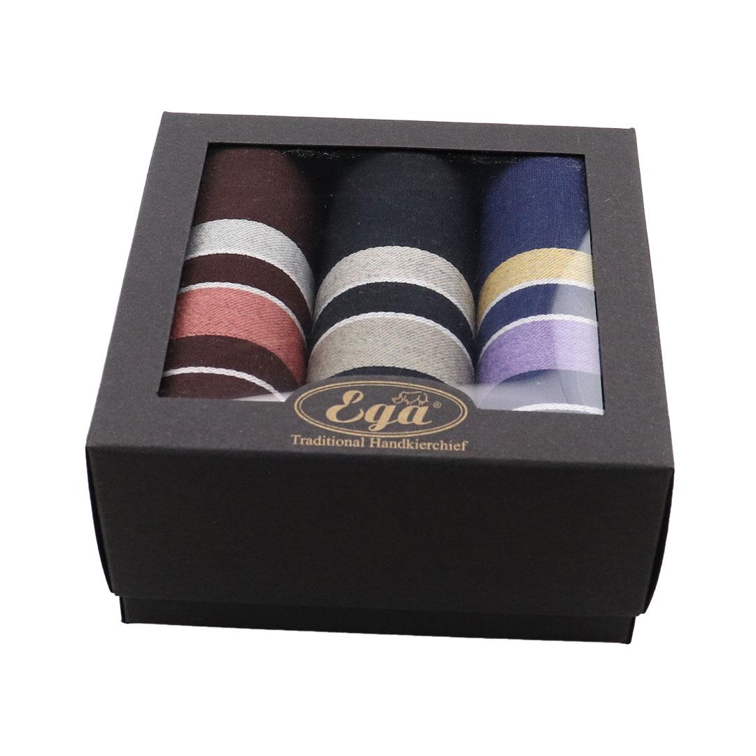 Чоловічі носові хустки EGA СН-857/3 3 шт. темного кольору, фото 1