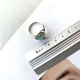 Срібне кільце Proba з натуральним смарагдом 1.35ct, фіанітами, вага виробу 4,02 г (2161974) 18 розмір, фото 3