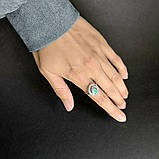 Срібне кільце Proba з натуральним смарагдом 1.35ct, фіанітами, вага виробу 4,02 г (2161974) 18 розмір, фото 7