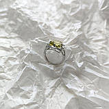 Срібне кільце Proba з натуральним зеленим кварцом 5.04ct, фіанітами, вага виробу 5,11 г (2162193) 17.5, фото 5