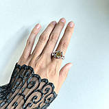 Срібне кільце Proba з натуральним зеленим кварцом 1.863ct, фіанітами, вага виробу 3,24 г (2162254) 18.5, фото 7