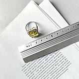 Срібне кільце Proba з натуральним зеленим кварцом 14.86ct, фіанітами, вага виробу 8,66 г (2162285) 17.5, фото 6