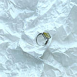 Срібне кільце Proba з натуральним зеленим кварцем 7.113ct, фіанітами, вага виробу 5,17 г (2162346) 18.5, фото 2