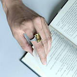Срібне кільце Proba з натуральним зеленим кварцем 7.113ct, фіанітами, вага виробу 5,17 г (2162346) 18.5, фото 6