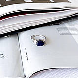 Срібне кільце Proba з натуральним сапфіром 3.507ct, фіанітами, вага виробу 3,33 г (2162667) 17.5 розмір, фото 2