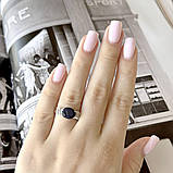 Срібне кільце Proba з натуральним сапфіром 3.507ct, фіанітами, вага виробу 3,33 г (2162667) 17.5 розмір, фото 6