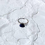 Срібне кільце Proba з натуральним сапфіром 3.507ct, фіанітами, вага виробу 3,33 г (2162667) 17.5 розмір, фото 7