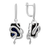 Срібні сережки Proba із сапфіром nano 11.808ct (2182467)