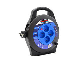 Мережевий подовжувач на котушці ALFA ALECR10M 16 А 10 м 4 розетки, фото 3