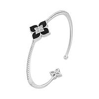 Срібний браслет Proba з натуральним оніксом, фіанітами, вага виробу 9,06 г (60002144) 18 розмір