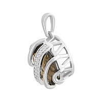 Срібна підвіска Proba з раухтопазом (димчастим кварцем) 4.405ct, фіанітами (2183570)